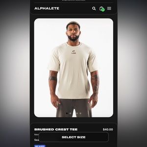 Brand new alphalete sea shell brushed crest tee